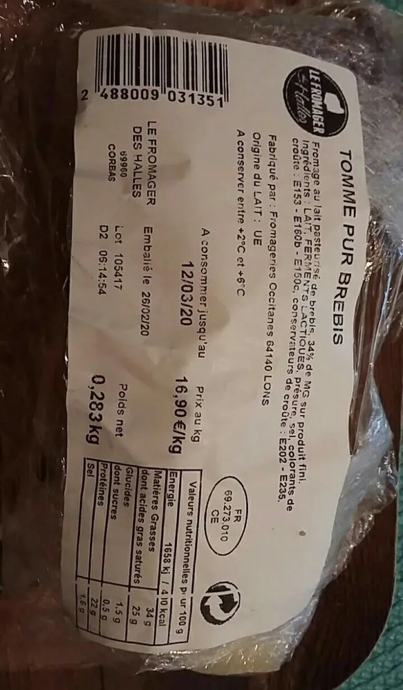 Tomme pur brebis