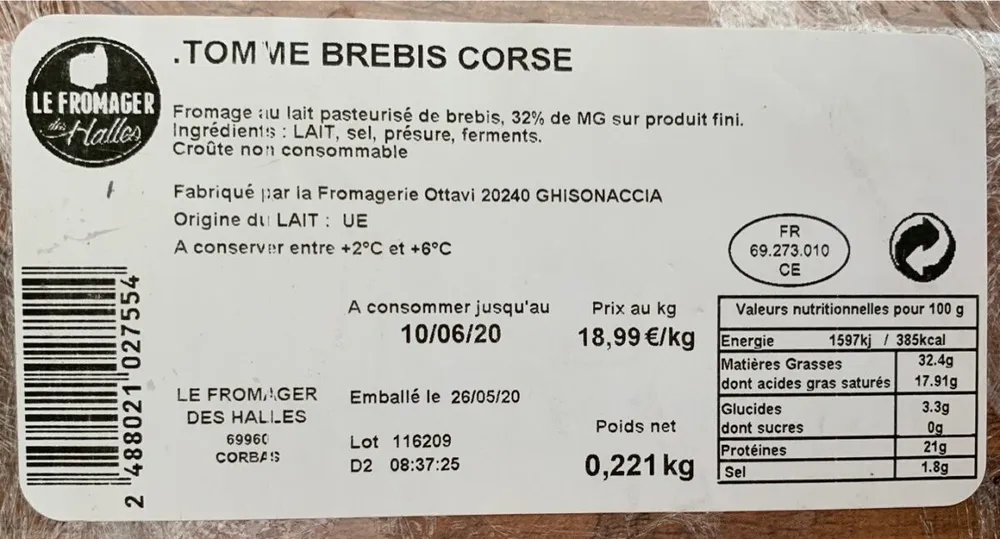 TOMME BREBIS CORSE