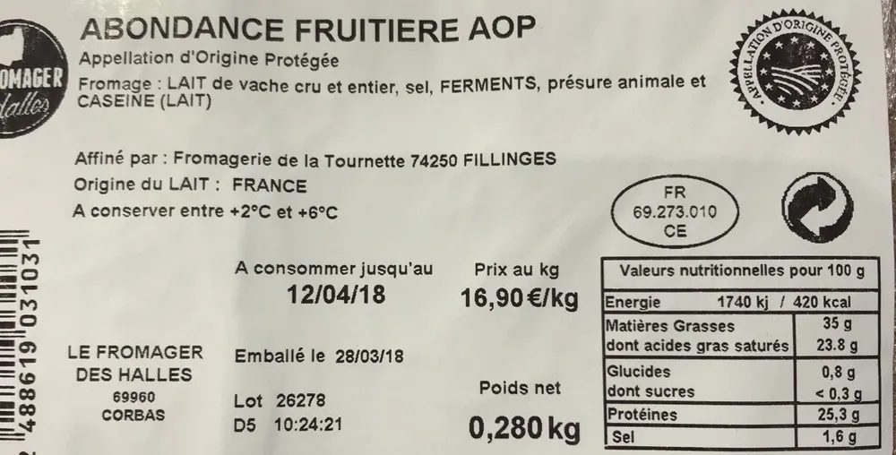 Abondance fruitière AOP