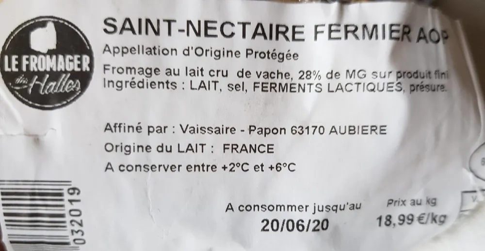 Saint-Nectaire Fermier AOP