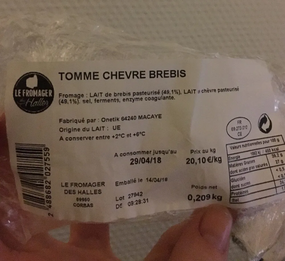 Tomme chevre brebis