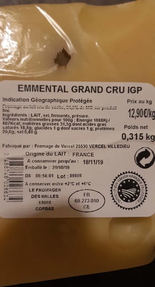 Emmental grand cru igp