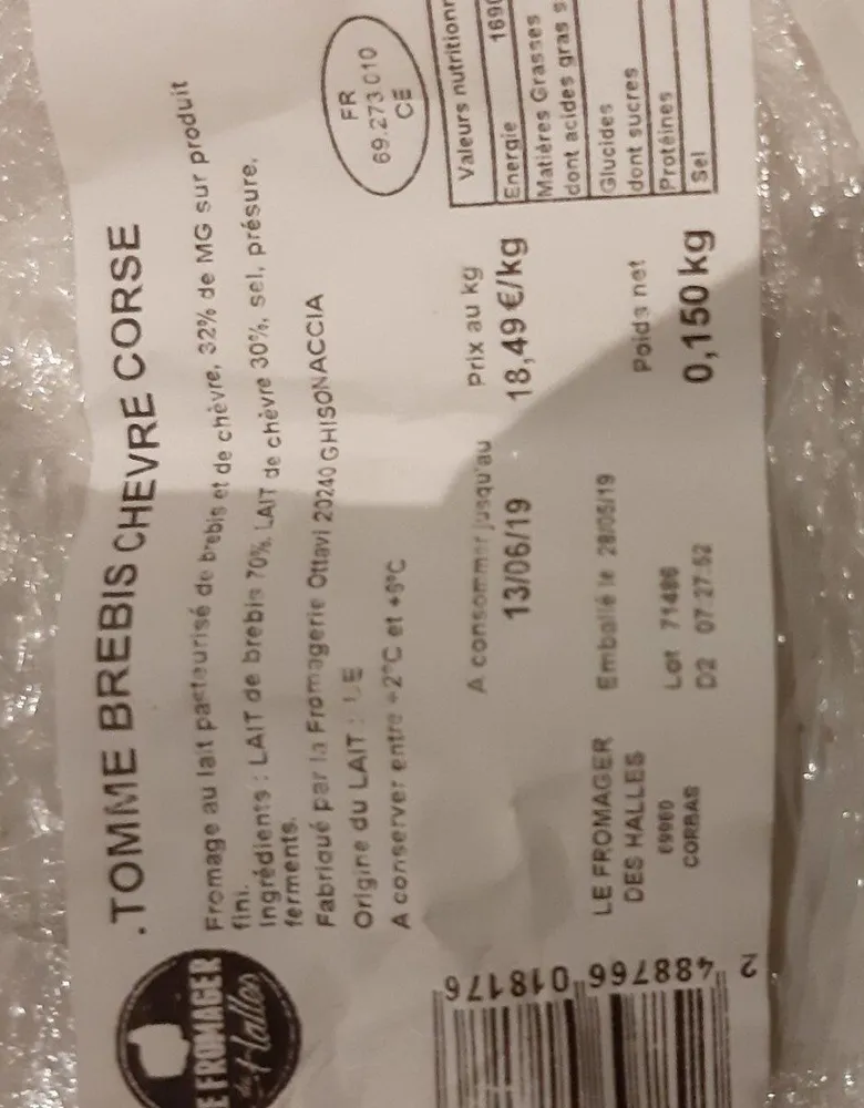 Tomme brebis chèvre corse