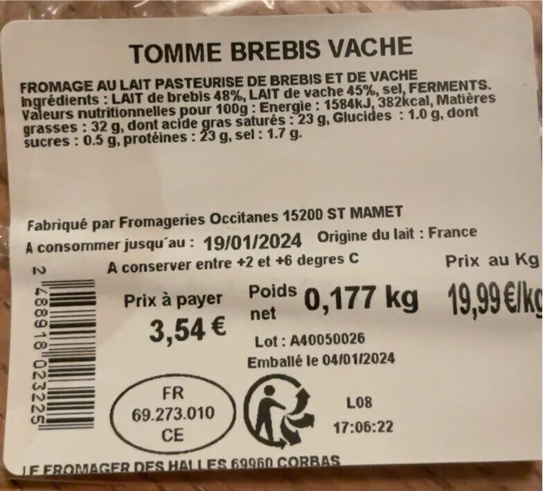 Tomme Brebis Vache