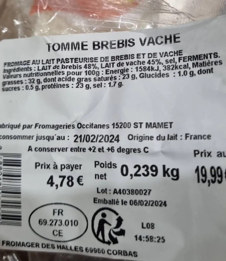 Tomme Brebis Vache
