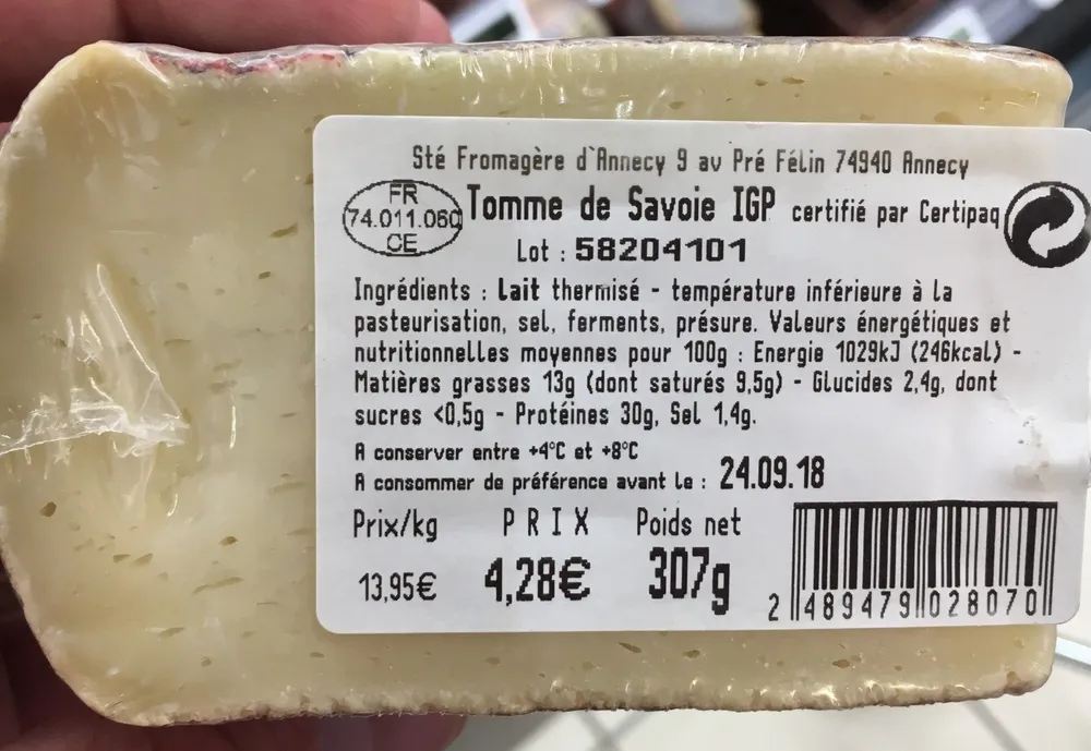 Tomme de Savoie IGP