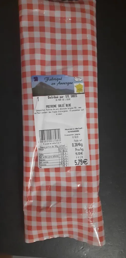 Poitrine Salée Bloc