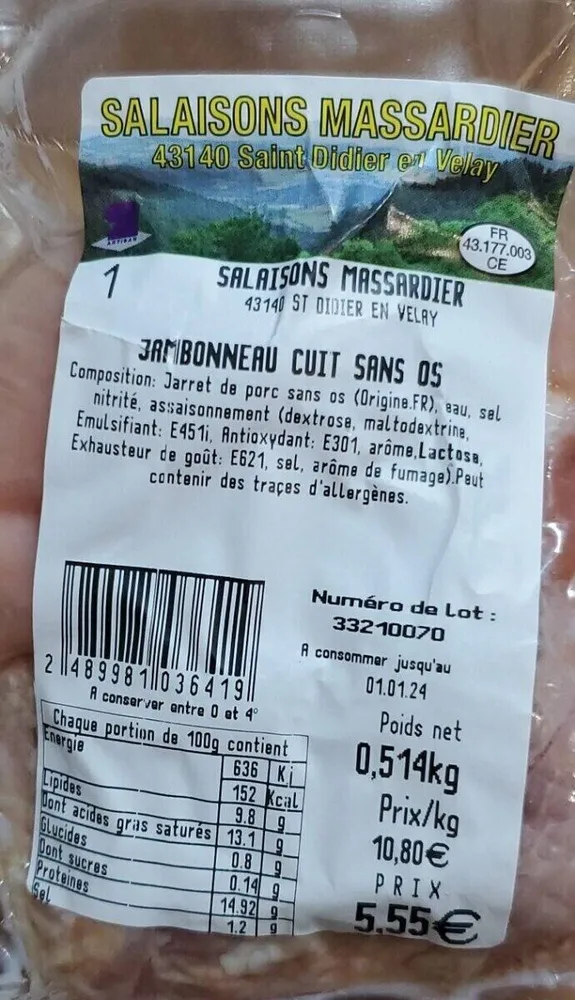 Jambonneau cuit sans os