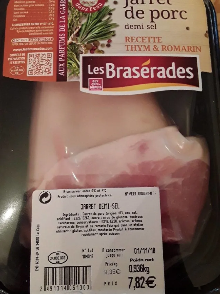 Jarre de porc demi  sel