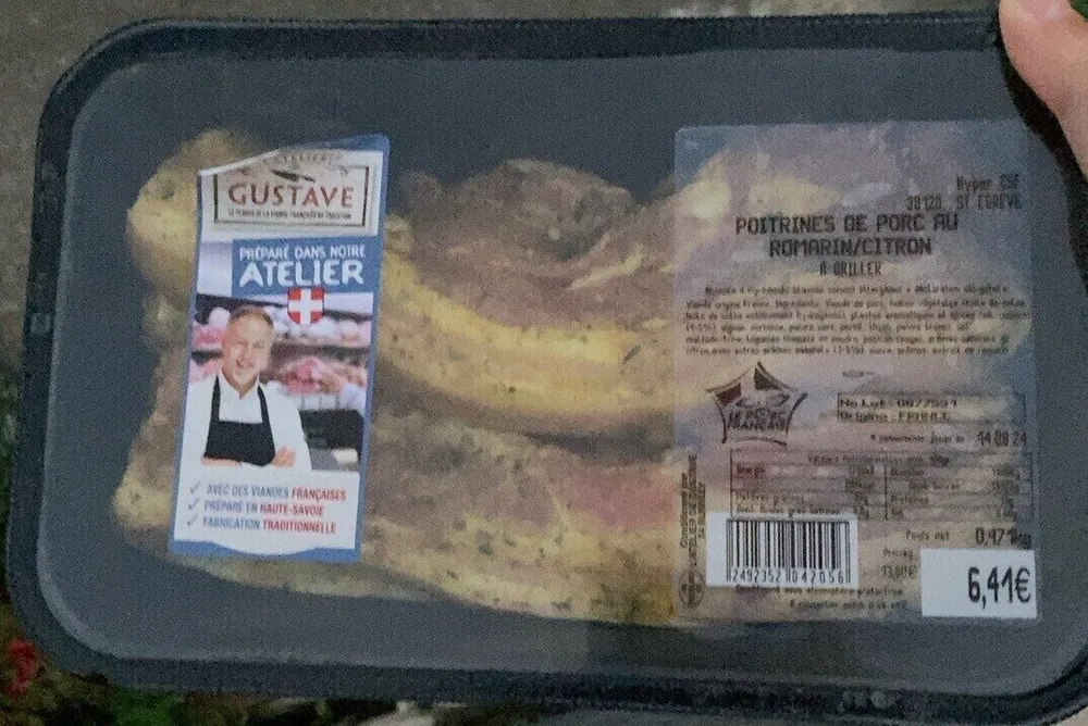 Poitrines de porc au romarin et citron