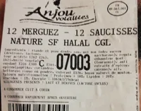 12 merguez et 12 saucisses nature Halal