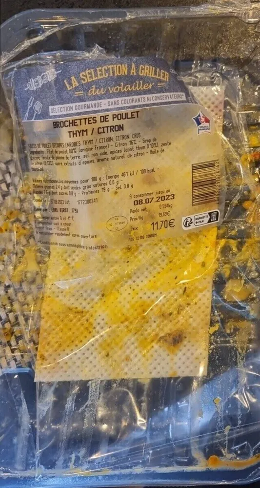 Brochettes de poulets tym / citron