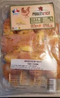 Brochettes de poulet thym citron