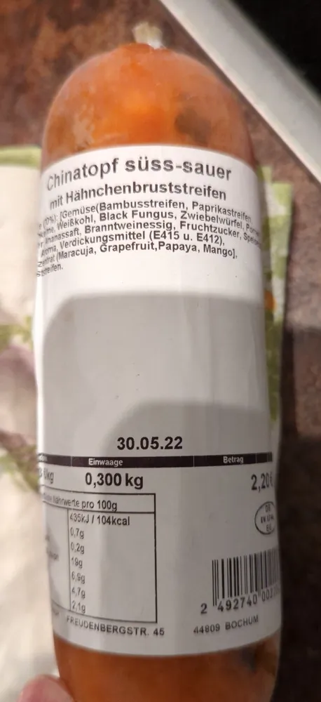 Chinatopf süß sauer