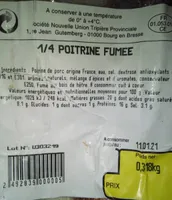 1/4 poitrine fumée