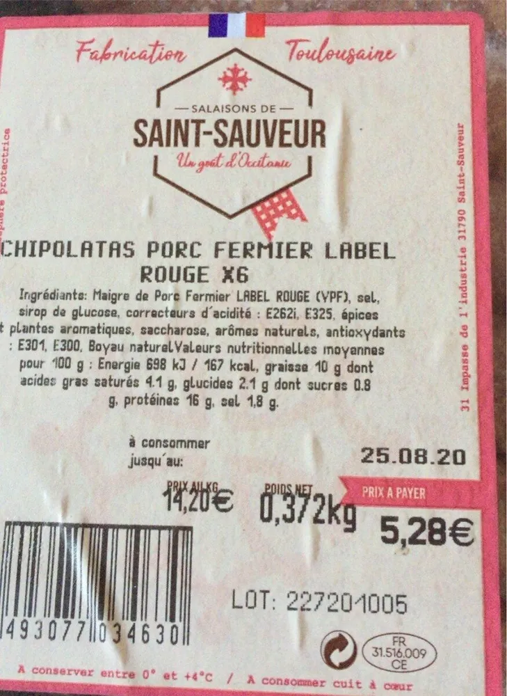 Chipolatas porc fermier