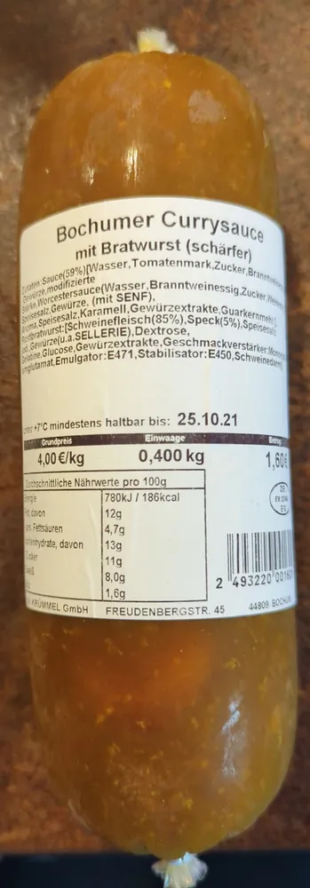 Bochumer Currysauce mit Bratwurst (schärfer)