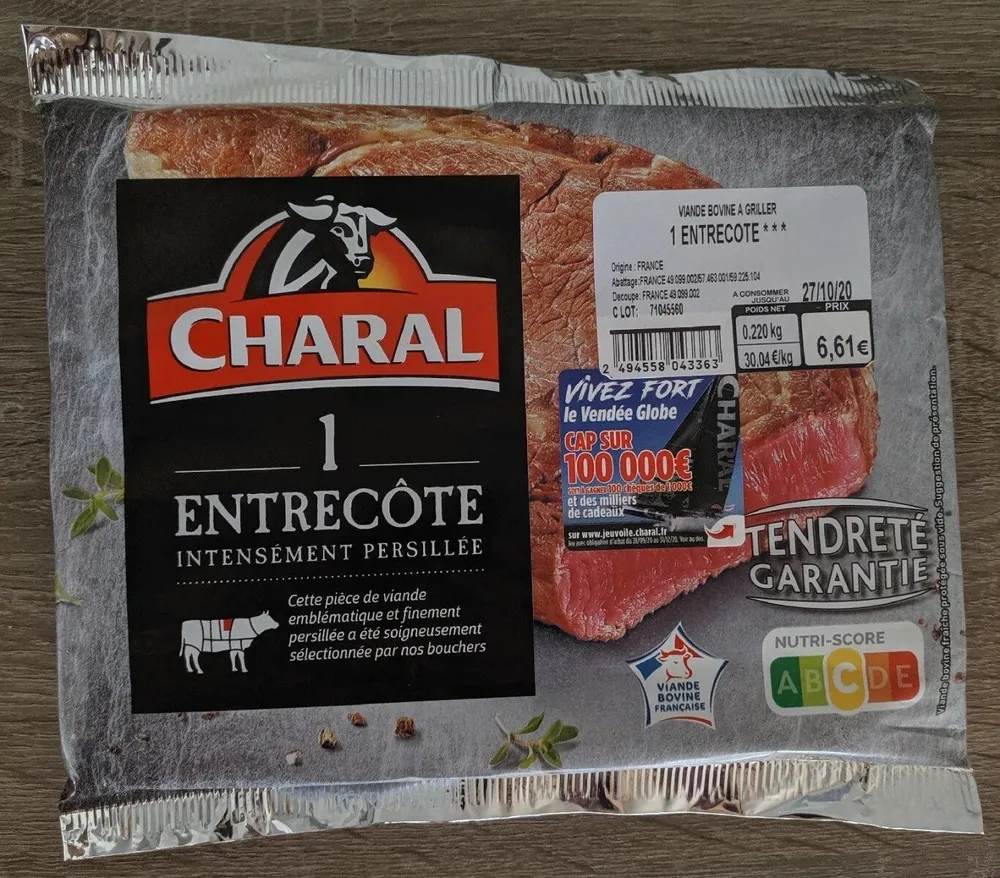 Entrecôte intensément persillée