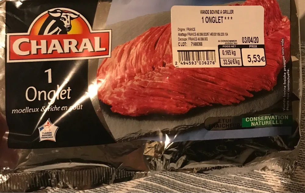 Viande bovine a griller 1 onglet