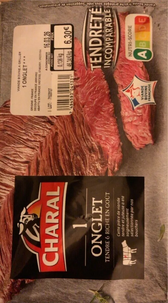 Un onglet, viande bovine à griller