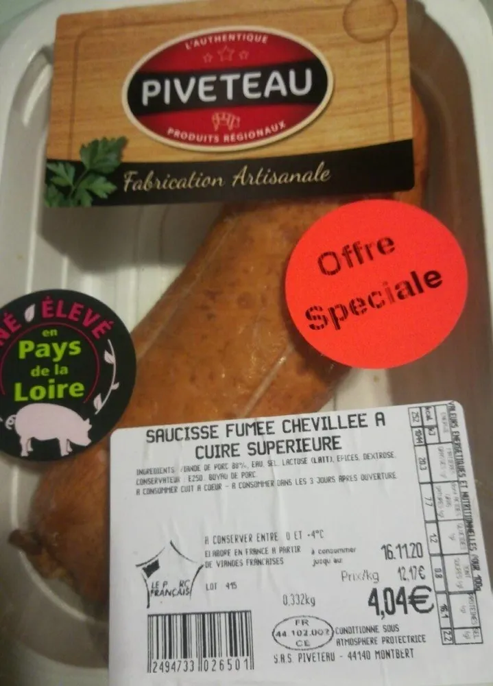 Saucisse fumée chevillée à cuire