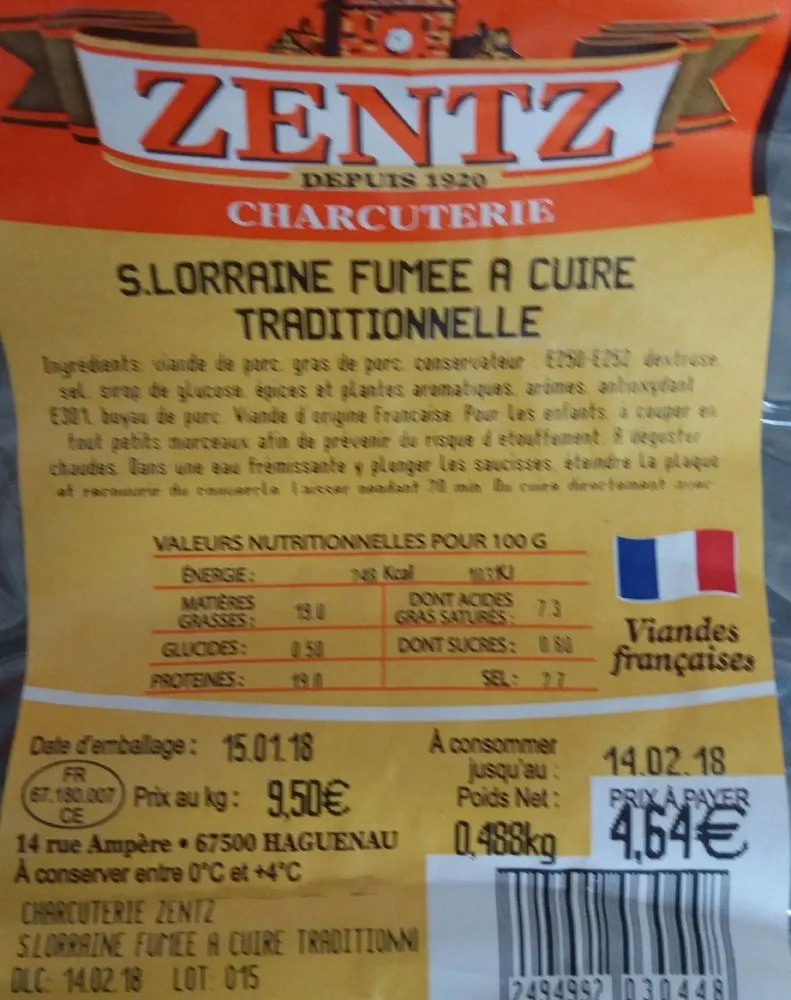 Saucisse de lorraine à cuire traditionnelle