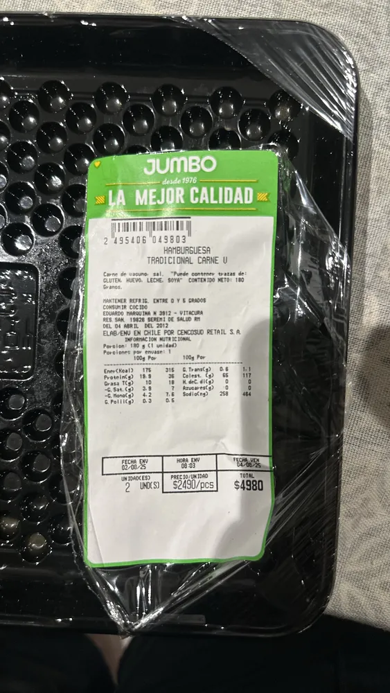 HAMBURGUESA TRADICIONAL CARNE U