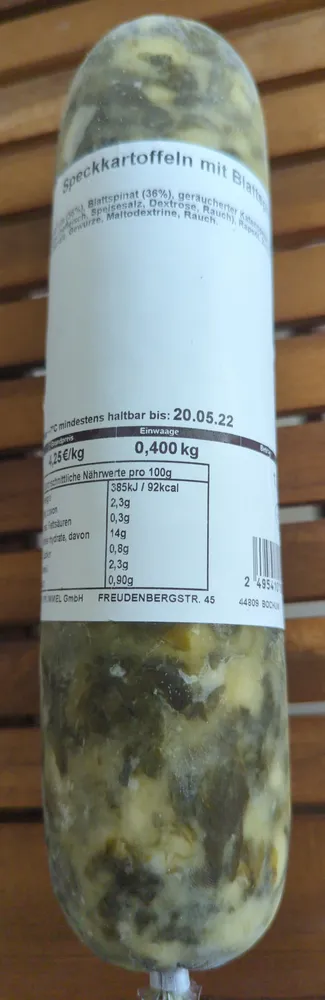 Speckkartoffeln mit Blattspinat