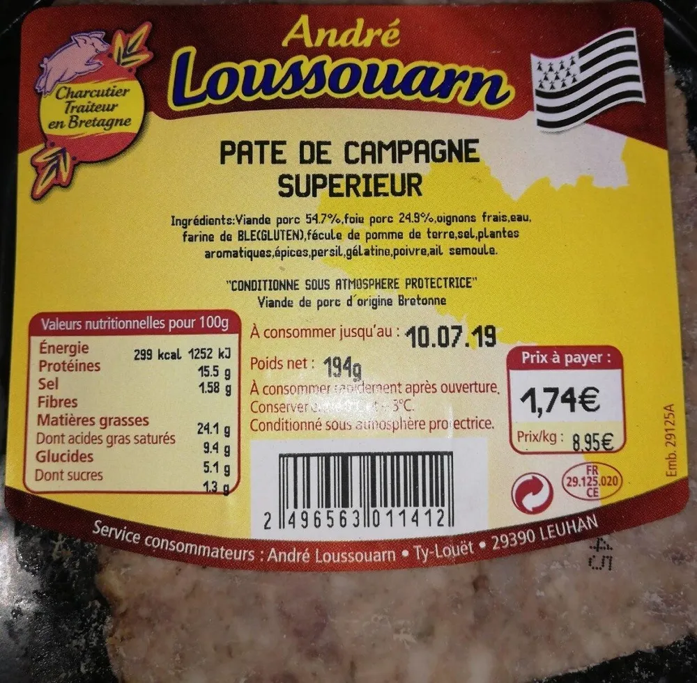 Pâte de campagne supérieur