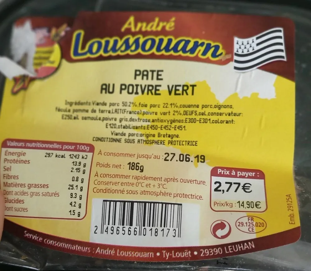 Pâté au poivre vert