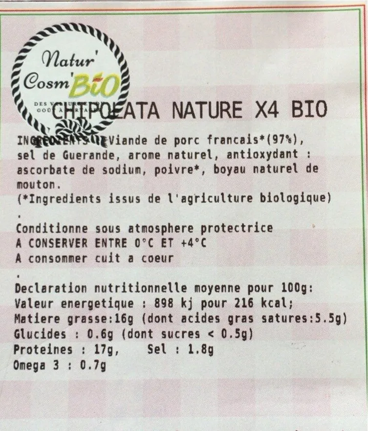 Chipolata nature x4