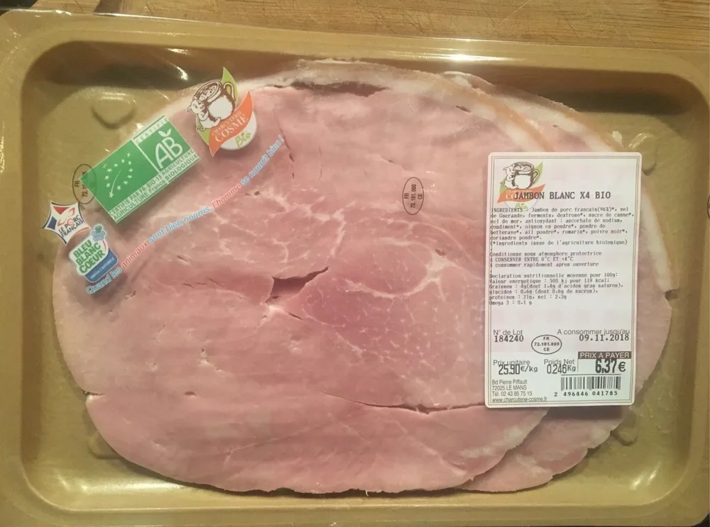 Jambon blanc bio