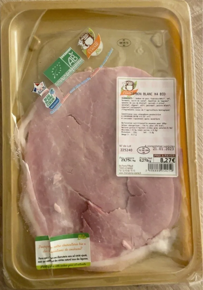 Jambon blanc bio x4