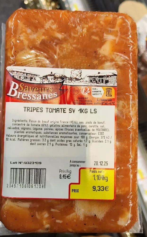 Tripes tomates sous vide