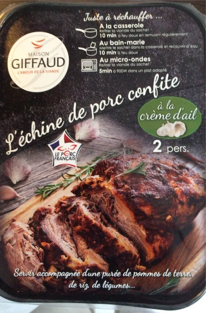 Echine de porc confite