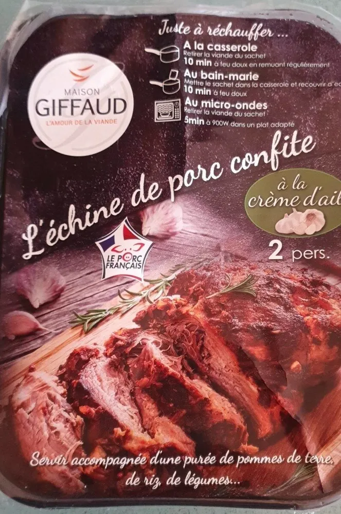 ECHINE PORC CONFITE ET SA CRÈME D'AIL