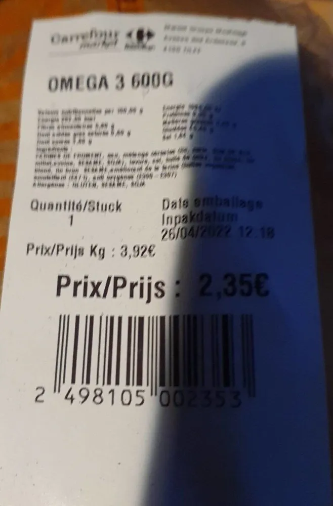 Oméga  3 pain 600gr