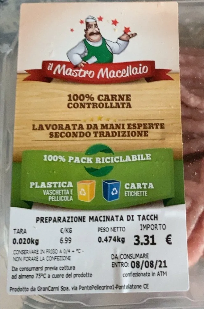 Preparazione macinata di tacchino