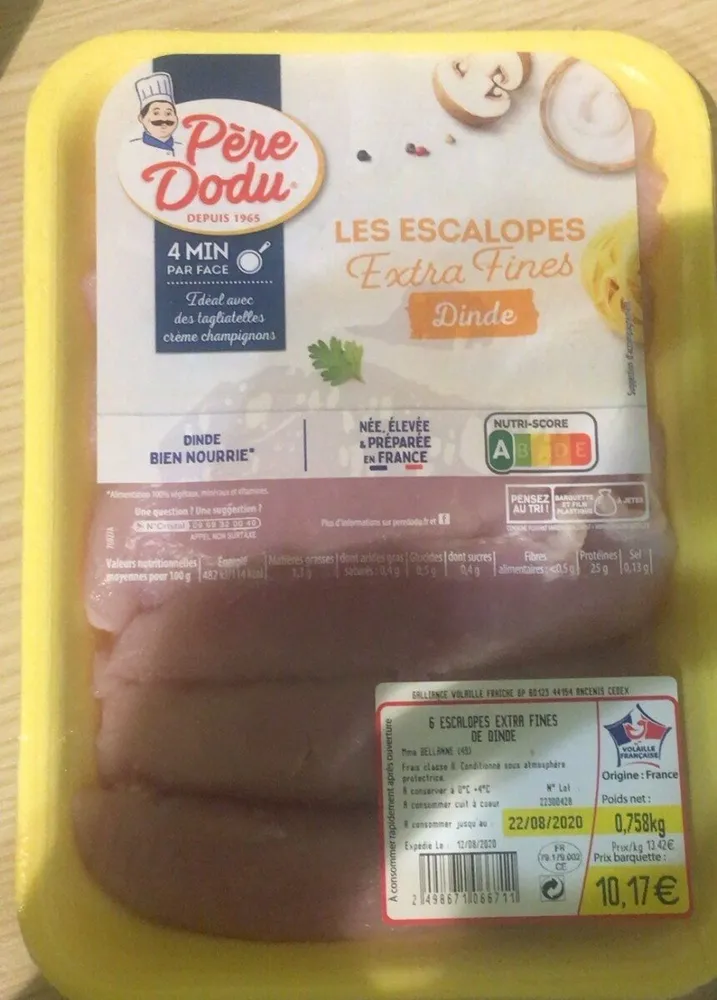 Les escalopes extra fines dinde