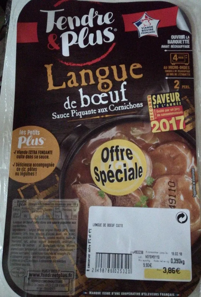 Langue de boeuf sauce piquante aux cornichons