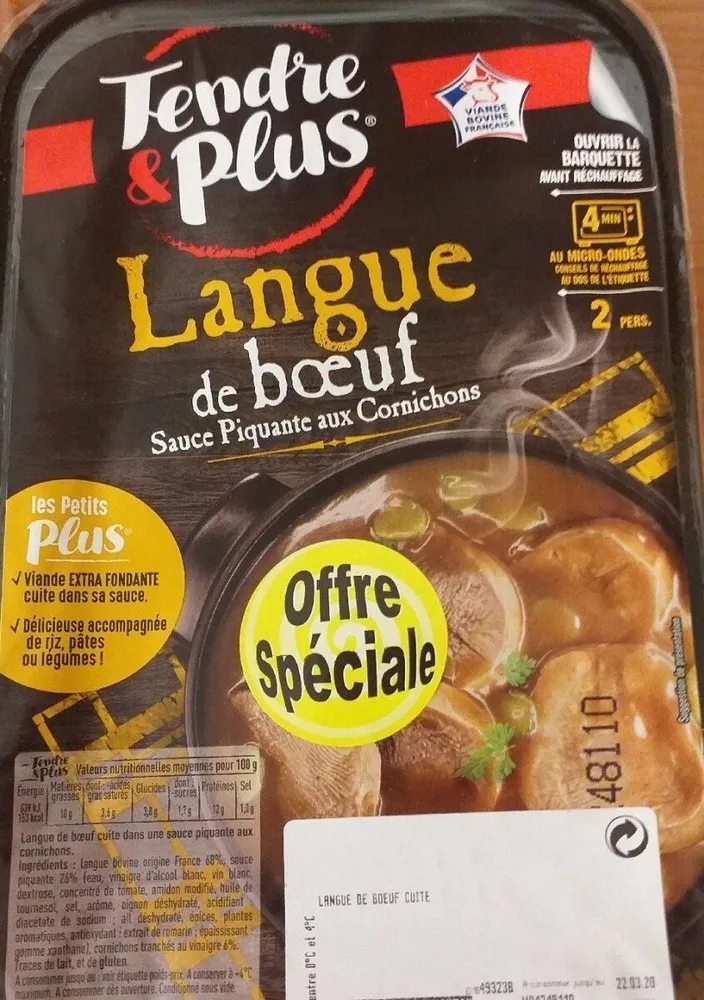 Langue de bœuf sauce piquante aux cornichons