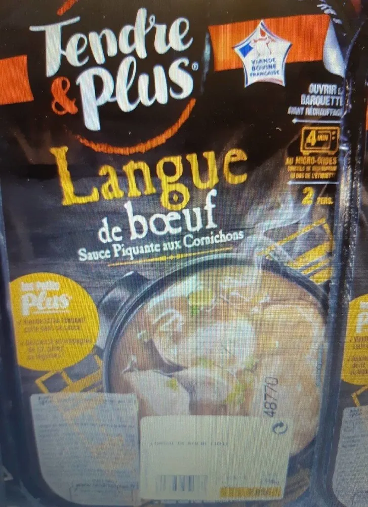 Langue de bœuf sauce piquante aux cornichons