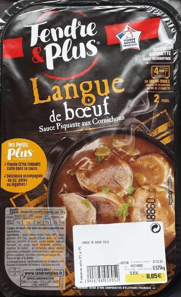 Langue de boeuf sauce piquante aux cornichons