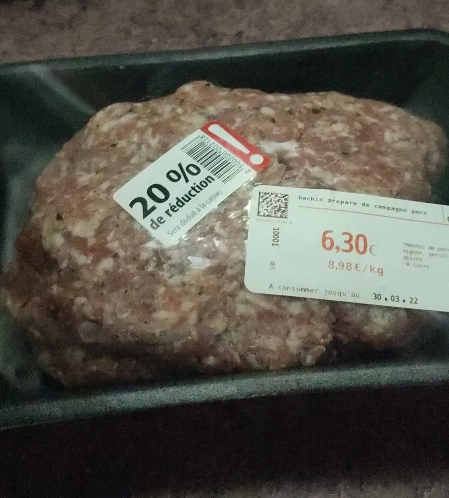 hachis préparé de campagne porc