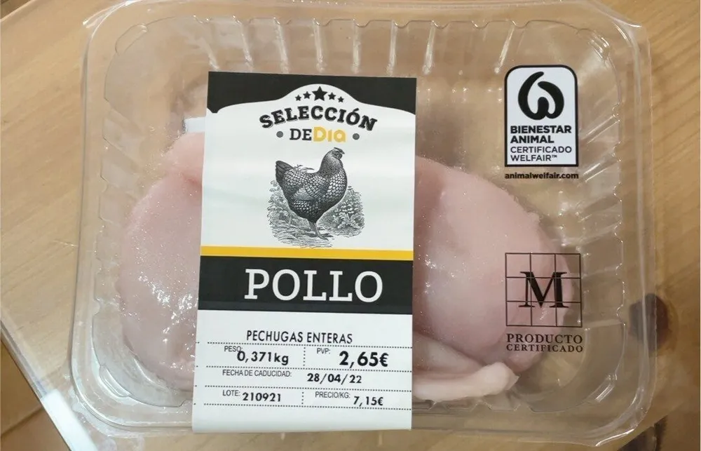 Pechugas enteras de pollo