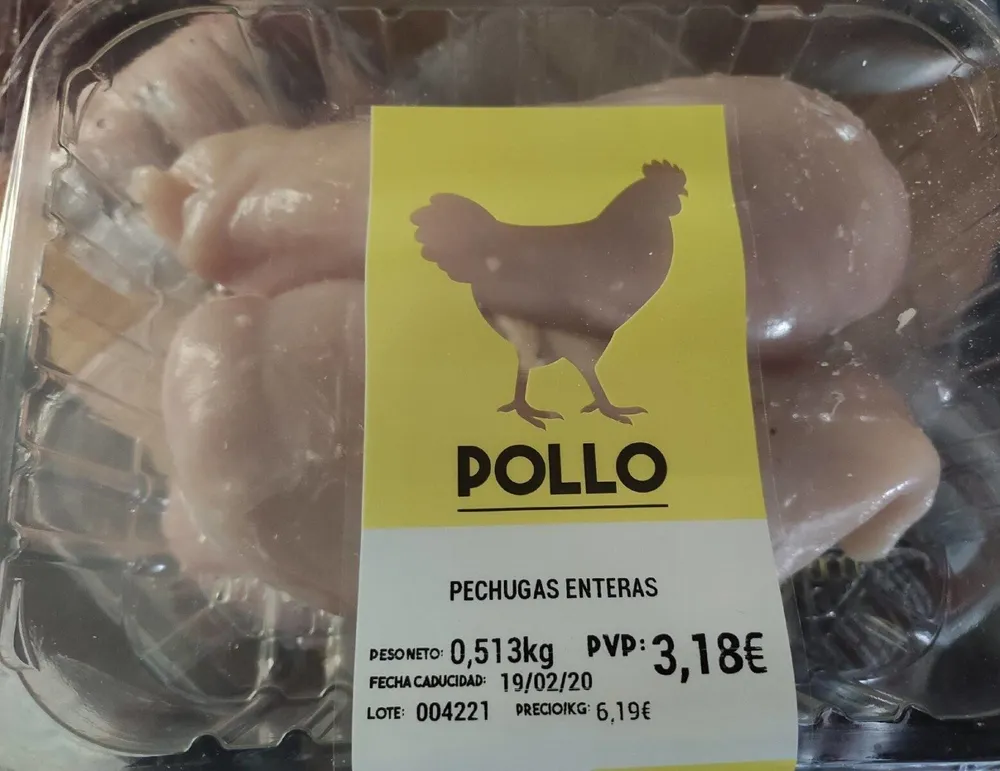 Pollo. Pechugas enteras