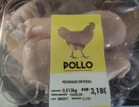 Pollo. Pechugas enteras