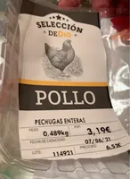 Pechugas enteras de pollo