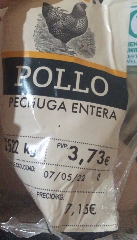 Pechuga de pollo entera