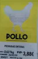 Pollo pechugas enteras